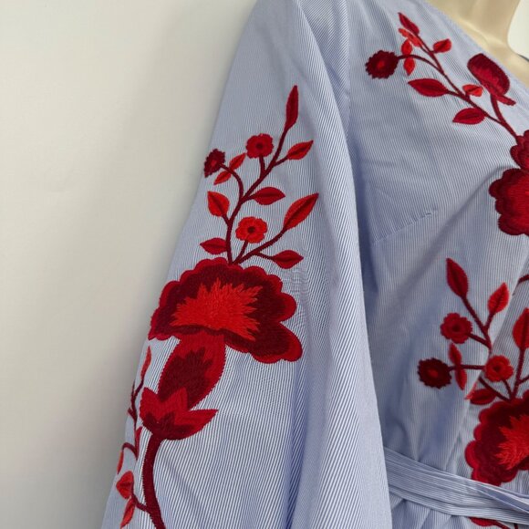 INC International Concepts Embroidered Wrap Top woman’s size small petite bishop - Picture 8 of 14